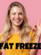 Smiling woman with OK hand gesture, pink background, and the words ‘Myth’ and ‘Truth’ promoting a fat freezing blog.